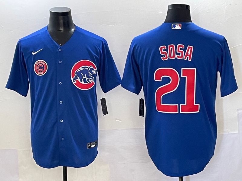 Men 2025 Chicago Cubs #21 Sosa Blue Game Nike MLB Jersey style 7